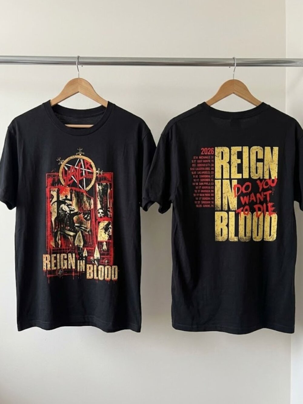 Slayer World Tour 2026 Reign In Blood T-Shirt Reprint